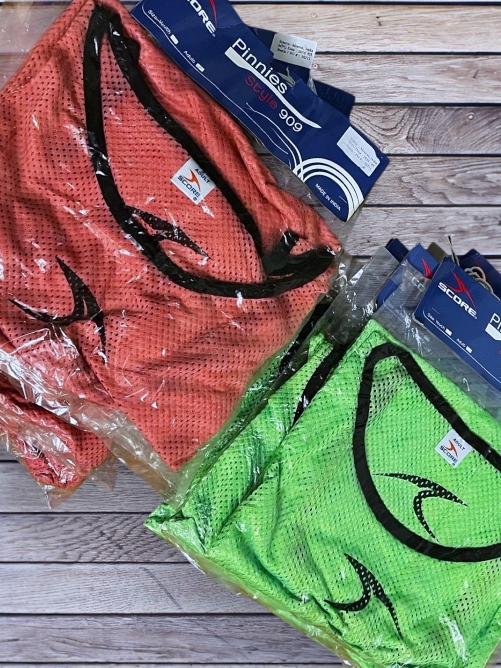 NEW 17 Score Mesh Sports Pinnies Style 909- Neon Green & Pink Adult